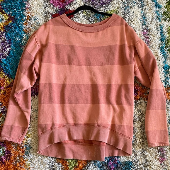 Free People OTS Striped Peachy Nevermind Pullover Sweatshirt Tunic - Picture 3 of 7
